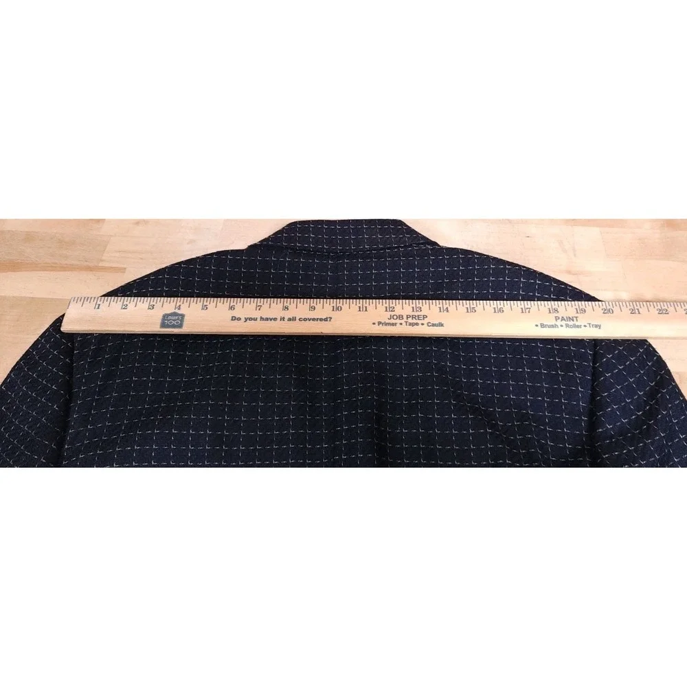 Extrema Zanetti Parma Mens Blazer Suit Jacket Wool Silk Blue‎ Check Italy 44L